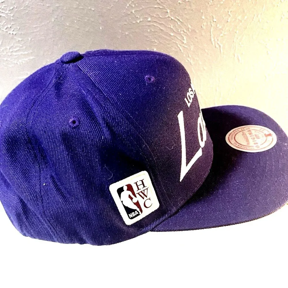 LA Lakers Mitchell & Ness Script HWC Hat Rare Griswold Kobe Snapback